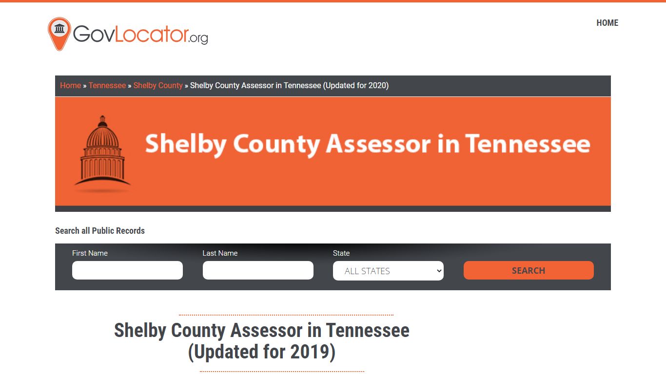 Shelby County Assessor in Tennessee (Updated for 2020) - Govlocator.org